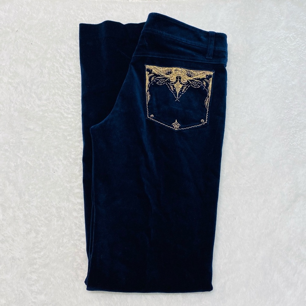 Vertigo Paris Blue Velvet Bootcut Jeans Size 8